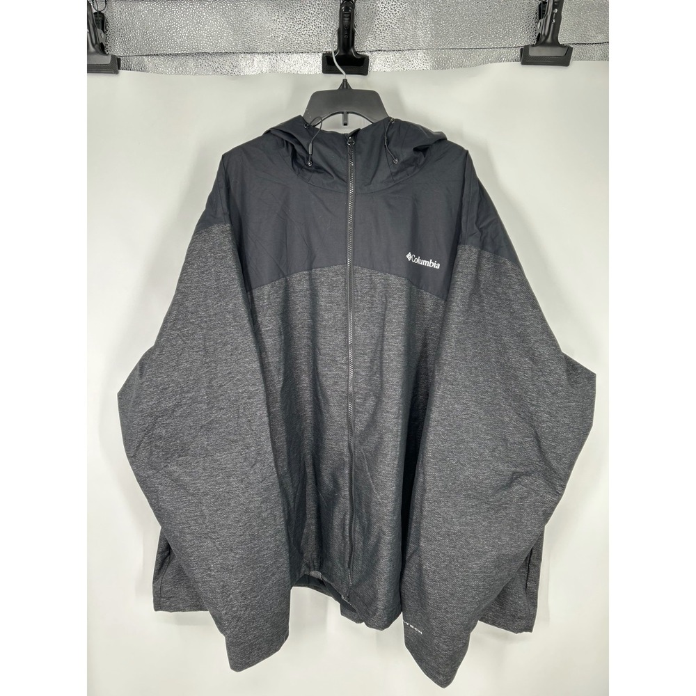 Columbia Ridge Gates Jacket Mens Size 6XL Windbreaker Hooded Omni Tech Rain Grey